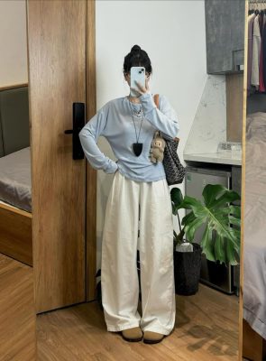 Phối áo thun tay dài nữ đi học